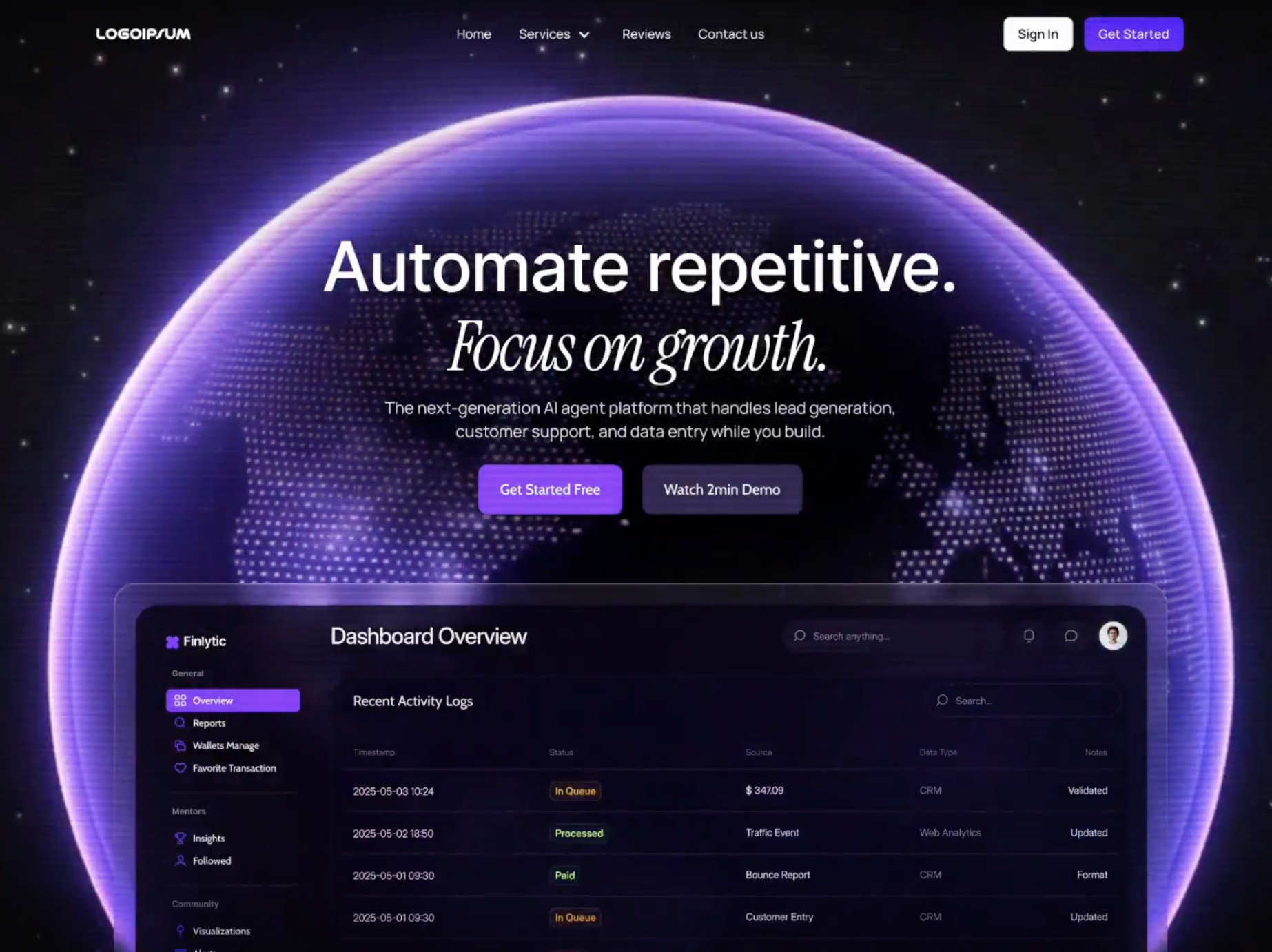 MotionSites Finlytic Fintech 風格