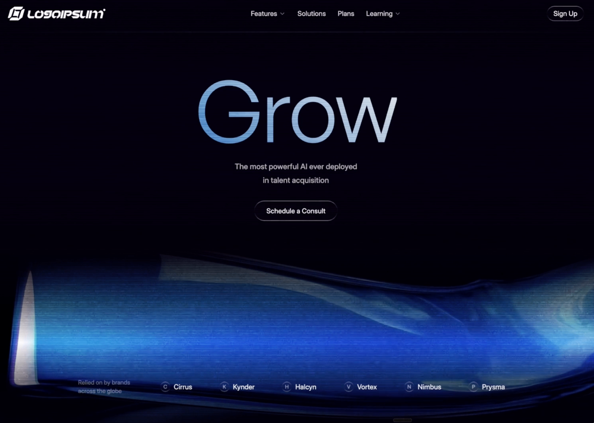 MotionSites Grow AI Hero Section 最終產出效果，展示帶有動畫效果的 SaaS 首頁