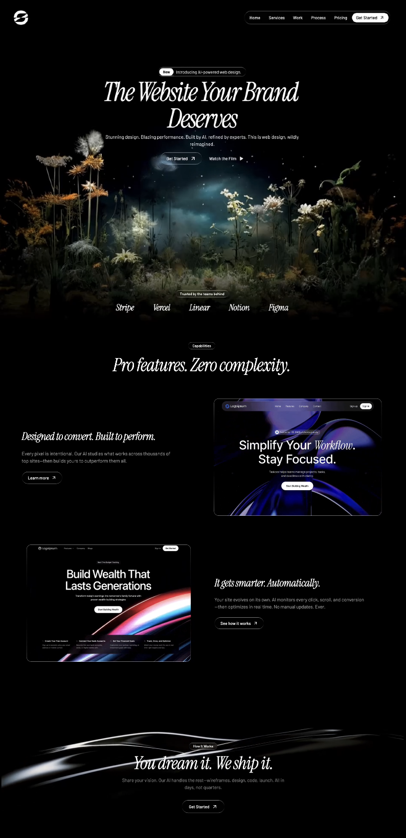 MotionSites 液態玻璃風格 Agency Hero Section