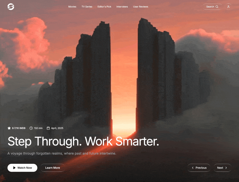 Demo animated landing page được tạo từ prompt
