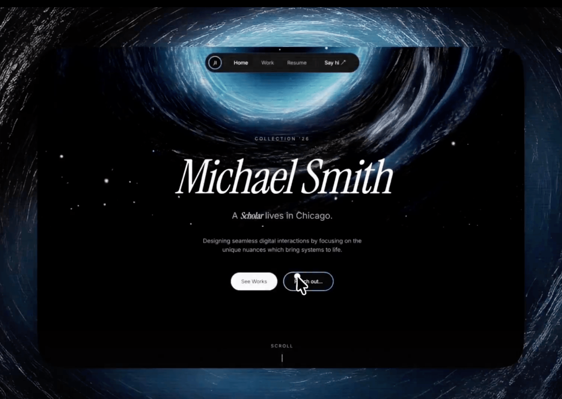 MotionSites Cosmic Portfolio 風格作品集
