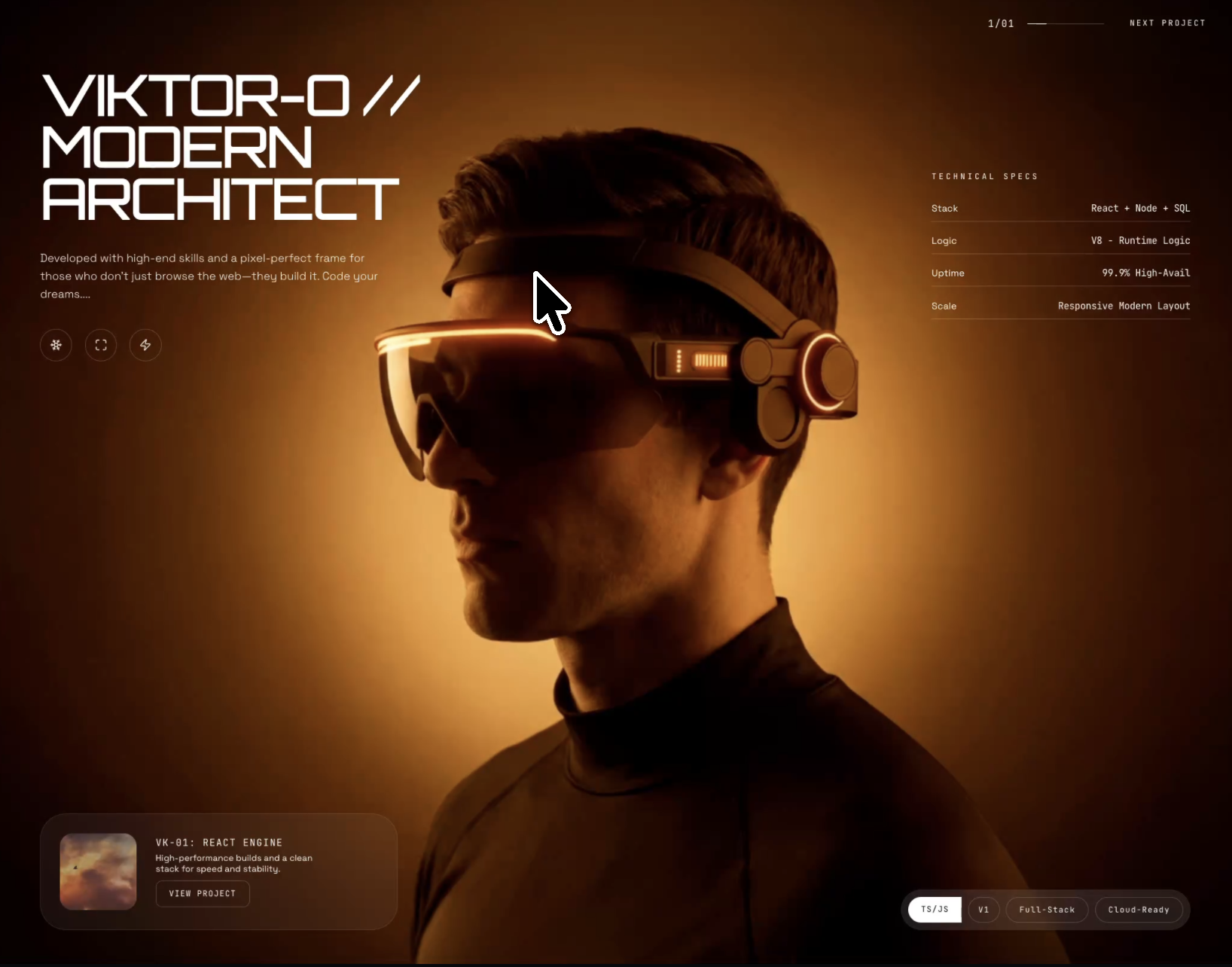 MotionSites Viktor Portfolio Hero Section 範例